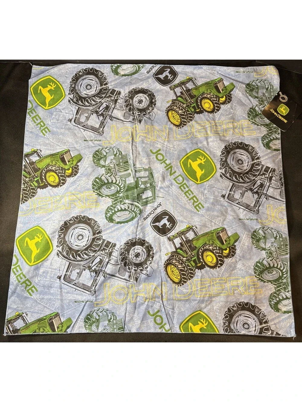 Lot 2 NEW NOS Vintage John Deere Bandana Handkerchief Denim Color USA 21” X 21”